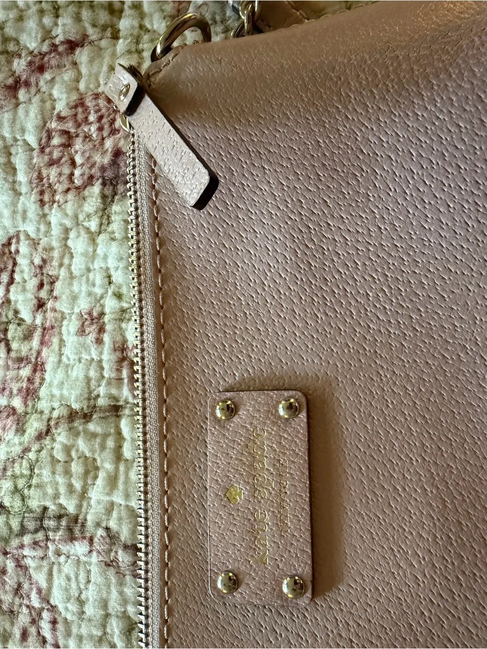 kate spade Pale Pink Pebbled Leather Chain Shoulder Bag